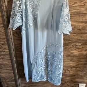 Elegant Blue Lace Dress